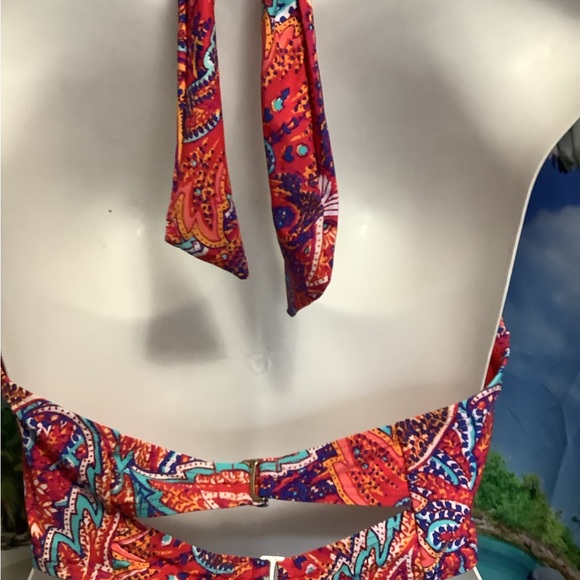 Sunsets bikini curve  top red blue turquoise size 18, large CD cup…nice …color - Picture 7 of 13